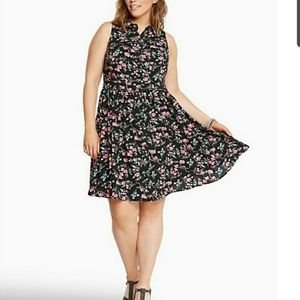 Black Floral Torrid Sleeveless Dress Women’s Plus Size 2